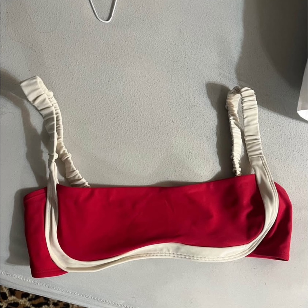Red and Cream Women's Bralette